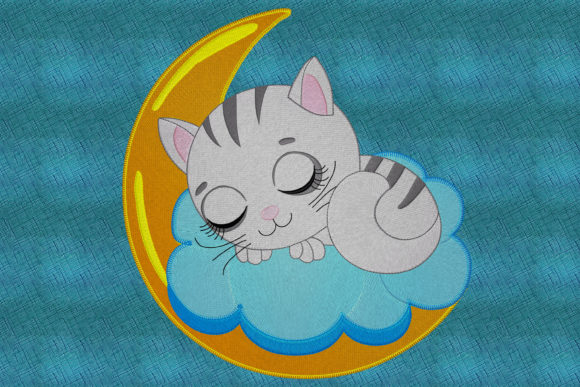 Kitten Sleeping on the Clouds Embroidery Review